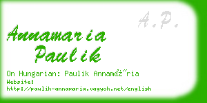 annamaria paulik business card